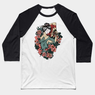 Geisha, The Graceful Lotus Baseball T-Shirt